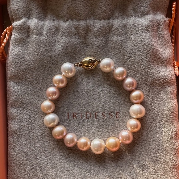 Designer Tiffany & Co. IRIDESSE Large Multi/ White Pink 18K Yellow Gold Bracelet - Picture 7 of 13
